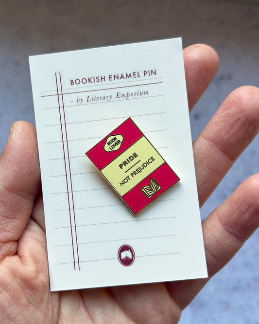 Pride not prejudice enamel pin