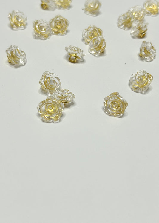 Clear rose buttons